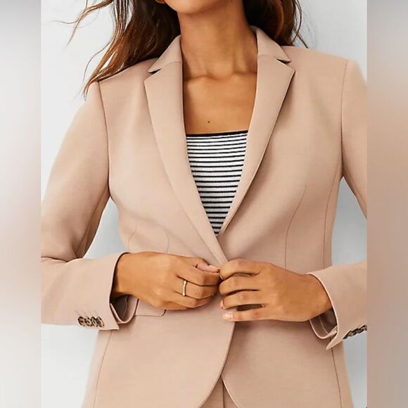 Ann Taylor Natural Camel Single Button Jacket - Picture 1 of 6